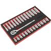 Sealey AK66723 - Set di chiavi a cricchetto e chiavi a bussola da 1/2, 27 pezzi