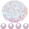 SUNNYCLUE Circa 1250pz 4-10mm di Paillettes Bianche Piatte Paillettes Rotonde in PVC Sfuse Glitter Artistici Ricami Sciolti Iridescenti Paillettes da Cucito con Foro Grande per Decorazioni Fai da Te