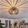 hofstein Plafoniera Oravi, plafoniera in metallo nero/oro antico, con paralume a traliccio, Ø 30 cm, 1 luce, attacco E27, luce moderna con gioco di luce, senza lampadina