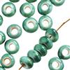 Blausky 20 pezzi 15mm perline rotonde in ceramica, perline pony in ceramica con foro grande da 6mm per infilare perline in porcellana perline colorate fai da te per gioielli, bracciali, orecchini, blu