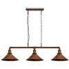 LEDSone Lampada a sospensione industriale 3 vie, paralume nero, tubo dell'acqua in metallo, attacco luce vintage, confezione da 2 (Brushed Copper)