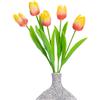 SHIHERESH 3D Ceramic Flowers Set, 5-Stem Set of Handcrafted Decorative Tulips | Fade-Resistant Preserved Flowers No Pollen Problems Home Decor Gift for Living Room, Bedroom, Office Decor，Home Decor