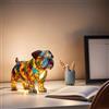 Introti Lampada a LED per Cani, Serie di Cani in Resina Maculata, Lampada da Tavolo a Tema di Cani Carini, Sculture di Animali, Luce Notturna Ambientale per la Decorazione della Camera da Letto e del