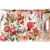 Lashuma Vassoio per bevande beige rosso stampa: fiori di campo, vassoio da caffè con manici, dimensioni: 54 x 35 cm