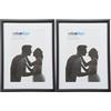 Relaxdays Set da 4 Cornici Portafoto, 15x20 cm, Passe Partout 10x15 cm, Decorazione Accessori da Appoggiare o Appendere, Nero