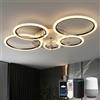 KeLuKes Ventilatore da Soffitto con Luce Compatibile con Alexa e Google Assistant, 100cm Lampadario Ventilatore Soggiorno, Reversibile Dimmerabile Timer Silenzioso Anello Ventilatore, Nero