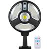 Mediawave Store - Lampada Faro Solare LED da Esterno, 220 LED, Pannello Solare, Impermeabile IP66, Sensore di Movimento, Telecomando, per Giardino