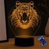 YTDZLTD Illusione Ottica 3D Lampada Leone Luce Notturna 16 Colori Mutevoli Telecomando USB Potere Toccare Cambiare LED Lampada da Tavolo Bambini Compleanno Natale Regalo