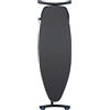 Duwee - Asse da stiro extra larga con ruote, asse da stiro extra larga per ferri con generatore di vapore, gambe robuste e pieghevoli, imbottitura in feltro da 10 mm, nera, 135 x 46 cm