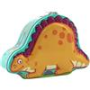 BLUECHOLON Salvadanaio in metallo a forma di dinosauro, con lucchetto, design divertente, grande, per bambini e ragazze (marrone)