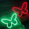 Fespcj Farfalla 2 pezzi Pacchetto verde rosso a due colori Più scelta della decorazione domestica Luce notturna Decorazione del partito di compleanno