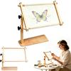Generic Adjustable Tabletop Embroidery Stand - Cross Stitch Frame Holder,Needlepoint Scroll Frame Support,360° Wooden Embroidery Table Stand,for Diy Stitching Craft Floor and Home Party，L (9x18)