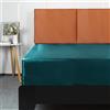 Lirex Lenzuola con Angoli in Raso, Letto Piazze Francese 140x200cm, per Materassi Alti Fino a 35 cm, Lussuoso e Setoso Biancheria da Letto in Poliestere Morbido, Blu Pavone