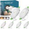 YindaLux Faretti Led da Incasso per Cartongesso, 7W 700LM IP65 Faretti LED Soffitto Dimmerabile, 2700K 4000K 6000K Regolabile Faretti da Incasso 220V Diametro Foro Ø60-75mm, Nichel, Set di 6