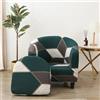 WJHDWYD Copripoltrona Elasticizzata, Chesterfield 2 Pezzi, Cuscino Separato Universale - Lavabile Fodera per Soggiorno Bar Reception
