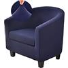 WJHDWYD Copripoltrona Convertibile a 1 Posto Copripoltrona Chesterfield Elasticizzato 2 Pezzi Tinta Unita Morbido Tessuto Antiscivolo con Coprisedile(Bleu Marine)