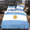 Generic Set Copripiumino una Piazza e Mezza 200x200 cm Bandiera Argentina Set di Biancheria da Letto in Microfibra Bandiera Sudamericana 3D Copripiumini Blu con Chiusura a Cerniera e 2 Federe 50x80 cm E.645