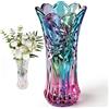 YNNHUDEEP Vaso da fiori in vetro da 24 cm, a parete spessa, con tulipani da 2,4 pd, robusto vaso in vetro trasparente, regalo per mamma, compleanno, elegante decorazione da tavolo per matrimoni e