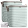 GOMETY 2 contenitori grandi da 180 l, con coperchio, per vestiti e trapunte, con chiusura lampo, pieghevoli per piumini (70 x 50 cm)