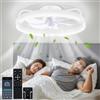 OUTON 50cm Ventilatore da Soffitto con Luce e Telecomando, Bianco