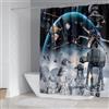 Generic Tenda da doccia per il bagno Star Wars stampata in 3D digitale, set di tende da doccia Star Wars, tenda divisoria per il bagno(90 * 180CM)
