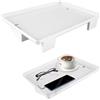 KTCINA Comodino rimovibile Mensola da letto a castello 32 x 23 cm Comodino Clipsable con gestione dei cavi, mensola da comodino, per letto per riporre telefono, tablet, libri, tazza (bianco)