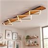 hofstein Plafoniera a LED HOFSTEIN Pompu, in metallo/legno/plastica in marrone scuro/nero/bianco, 56W, 7600 lumen, 3000 Kelvin, lampada moderna per camera da letto, sala da pranzo, soggiorno, cucina, corridoio