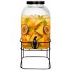 MOHOME Dispenser Bevande con Rubinetto in Vetro da 8 L con Supporto in Ferro Distributore Acqua Limonata Contenitore Trasparente Bibite Brocca Lavabile in Lavastoviglie Erogatori Acqua Ufficio