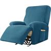 JHLD Copripoltrona Relax Reclinabile Universale-blu pavone-1 posto | Velluto Copridivano Reclinabile Elasticizzato Con tasche Antiscivolo Lavabile Per Cani Gatti bambini