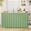 Odot Tenda per Mobile Sottolavello Cucina, Tende Corta Sotto Il Lavandino Cotone e Lino Tinta Unita Autoadesiva Fibbia in Nylon per Antipolvere Ombreggiatura (Verde salvia,W 120cm H 100cm)