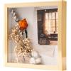 Muzilife Cornice portafoto 3D da riempire con vero vetro oro, 28 x 28 x 2,5 cm, in MDF profondo, cornice per oggetti per foto, bouquet di nozze, opere d'arte fai da te, Shadow Box come regalo per