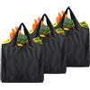Jinsion 3 Pezzi Borse Spesa Pieghevole Nero, 50 x 46 cm Borsa Shopper Tascabile