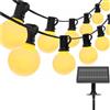 KRUMAD Catena di luci solari per esterni 7 m - 50 sfere LED - Lampade solari per esterni giardino resistente alle intemperie - Catena luminosa solare per esterni con 8 modalità & sensore crepuscolare