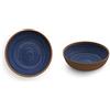 Emporio Zani Serie Touch-Mel Set 2 Piatti Fondi Colore Blu Natural cm 20,5