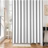 Hnmdmyi Tenda da doccia a righe verticali 120x200, striscia grigio e bianca Vintage Astratta Moderna Minimalista Tessuto In Poliestere Impermeabile Lavabile Tenda da bagno con Gancio