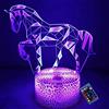 YTDZLTD Illusione Ottica 3D Cavallo Luce Notturna 16 Colori Mutevoli Telecomando USB Potere Toccare Cambiare Arredamento Lampada LED Lampada da Tavolo Bambini Brithday Natale Regalo