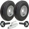Parnells - Kit per Rimorchio ad Alta Velocità, 2 Pneumatici e Ruote per Rimorchio, 4.80/4.00-8 + 2 Mozzi e Fuselli + 1 Gancio in Acciaio Stampato, Wanda P811 a 6 Strati