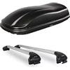 Generico BOX BAULE da tetto Auto FARAD da 480 litri PORTAPACCHI + 2 BARRE PORTATUTTO Specifiche COMPATIBILE con dr 6 Prodotte dal 2018 al 2022-1-9431 - M12060000