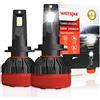 wattstar Lampadine per fari a LED H7 con decoder Canbus, kit di conversione per fari a LED 100W 18000LMS, bianco puro 6500K, 2 pezzi