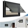 DCSYOG Finestra universale per camper 500 x 300 mm, per roulotte, finestra esterna a 85°, con zanzariera e tenda avvolgibile, finestra laterale per camper