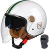 XYLGJYT Casco da moto jet con doppia visiera, casco jet retrò, mezzo casco omologato ECE/DOT, lente lunga, for uomo e donna, scooter, cruiser, scooter