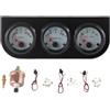 HERCHR Set di Manometri di Ricambio per Autoveicoli, Kit di Manometri Tripli per Auto Universale Misuratore di Pressione Dell'olio per Temperatura dell'Acqua Strumento da 52 Mm per La Modifica