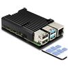 iUniker Custodia per Raspberry Pi 4 con custodia 4B in alluminio, raffreddamento passivo, appositamente progettata per Raspberry Pi 4 modello B (nero)