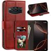 UOGNADGD Custodia flip in similpelle per Doogee V30 - Rosso