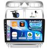 NHOPEEW Autoradio Android 2G+64G per Peugeot 307 2002-2013 - Carplay wireless e Android Auto - Autoradio Carplay da 9 pollici con WiFi EQ GPS FM RDS + telecamera posteriore AHD