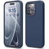 elago Cover in Silicone Liquido per iPhone 15 Pro | Silicone Premium, Protezione Completa, Antiurto a 4 Strati, Fodera Morbida in Microfibra Antigraffio (Jean Indigo)