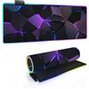 Xisnuient Tappetino per Mouse Gaming RGB | 14 Modalità di Illuminazione, Motivo Geometrico 3D, Tappetino da Scrivania XXL Grande per Tastiera PC - Tappetino per Mouse LED per Gaming (Geometric 4,70x30cm)