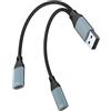 YiNLuax Cavo Sdoppiatore USB A Y da Maschio A 2 Porte Tipo C Femmina Sdoppiatore Tipo C Prolunga Adattatore per Trasferimento Dati