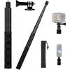 Qixeva 120cm Invisible Selfie Stick Alluminio, Bastone Allungabile Autodifesa per Insta360,per GoPro,DJI, Action Camera,Bastone Selfie per Sport all'aperto con Attacco a Fibbia, 1/4 di Vite