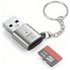Seminer Lettore di Schede USB 3.0, Adattatore per Scheda TF ad Alta Velocità Compatibile con MicroSDXC, MicroSDHC e MicroSD per Computer Portatili, MacBook e Samsung Galaxy (Argento)